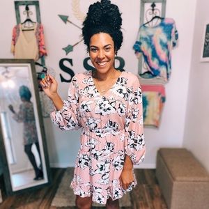 Blush Pink Blossom Floral Dress